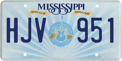 MS license plate HJV951
