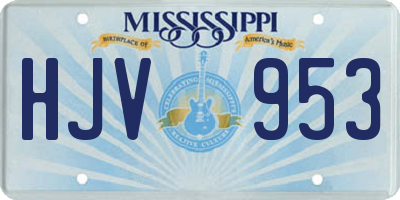 MS license plate HJV953
