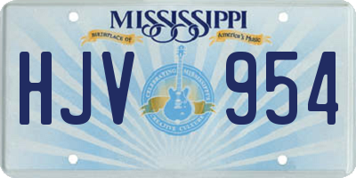MS license plate HJV954