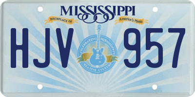 MS license plate HJV957