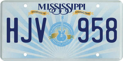 MS license plate HJV958