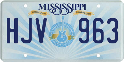 MS license plate HJV963