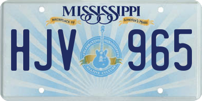 MS license plate HJV965