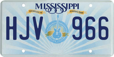 MS license plate HJV966