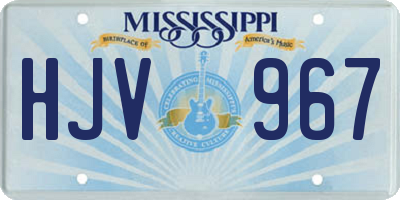 MS license plate HJV967