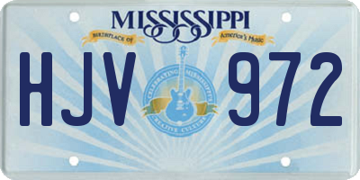 MS license plate HJV972