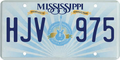 MS license plate HJV975