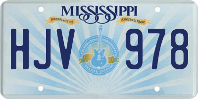 MS license plate HJV978