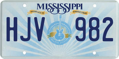 MS license plate HJV982