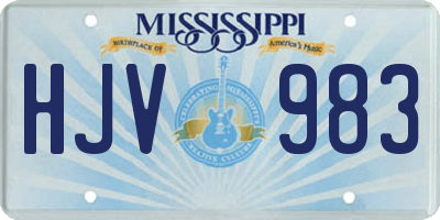 MS license plate HJV983