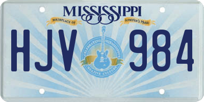MS license plate HJV984