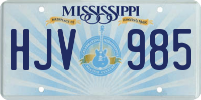 MS license plate HJV985