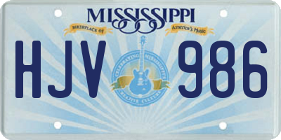 MS license plate HJV986
