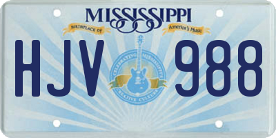 MS license plate HJV988