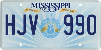 MS license plate HJV990
