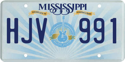 MS license plate HJV991