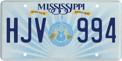 MS license plate HJV994