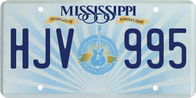 MS license plate HJV995