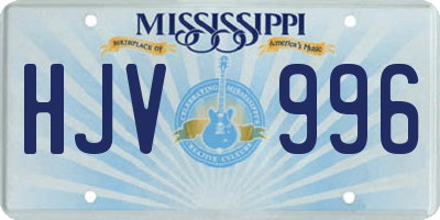 MS license plate HJV996