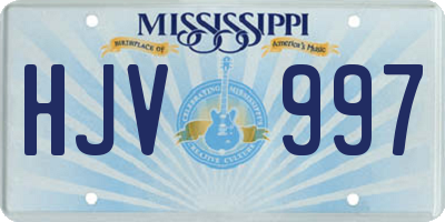 MS license plate HJV997