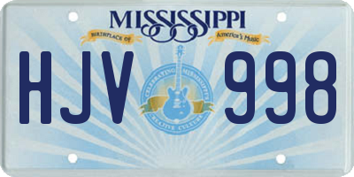 MS license plate HJV998