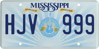 MS license plate HJV999