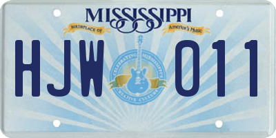 MS license plate HJW011