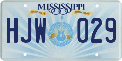 MS license plate HJW029