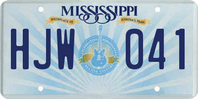 MS license plate HJW041