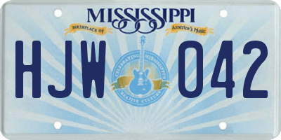 MS license plate HJW042