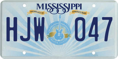 MS license plate HJW047