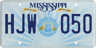 MS license plate HJW050