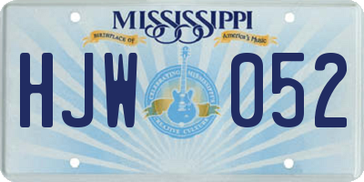 MS license plate HJW052