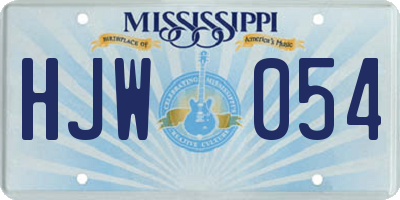 MS license plate HJW054