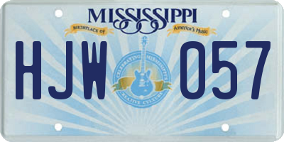 MS license plate HJW057