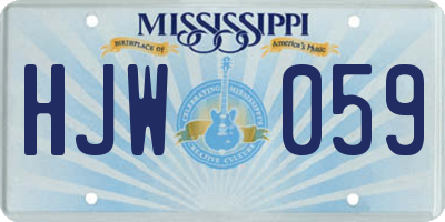 MS license plate HJW059
