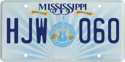 MS license plate HJW060
