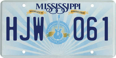 MS license plate HJW061