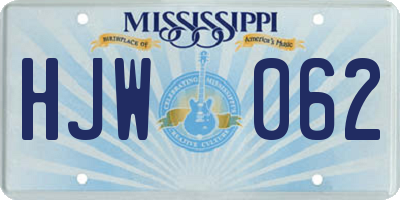 MS license plate HJW062
