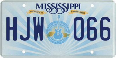 MS license plate HJW066