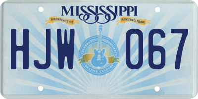 MS license plate HJW067