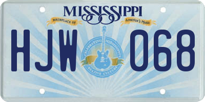 MS license plate HJW068