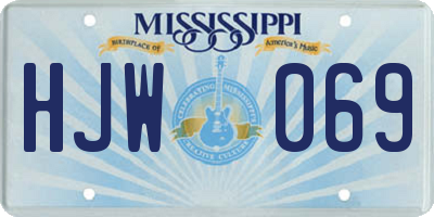MS license plate HJW069