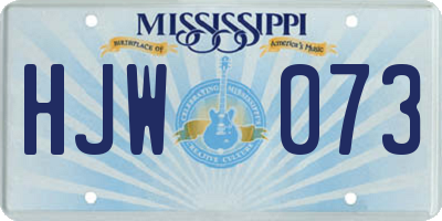MS license plate HJW073
