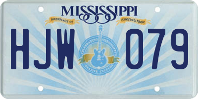 MS license plate HJW079