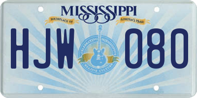 MS license plate HJW080