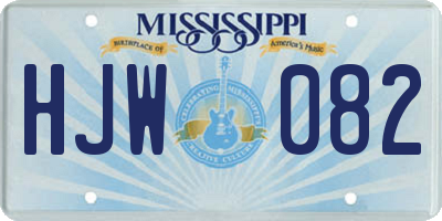 MS license plate HJW082