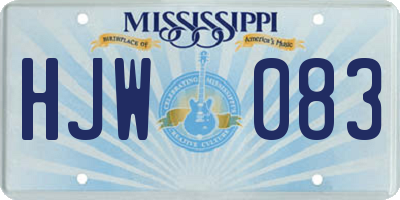 MS license plate HJW083
