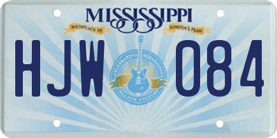 MS license plate HJW084