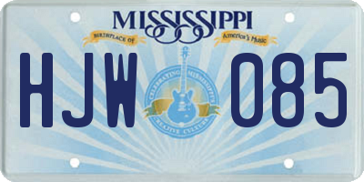 MS license plate HJW085